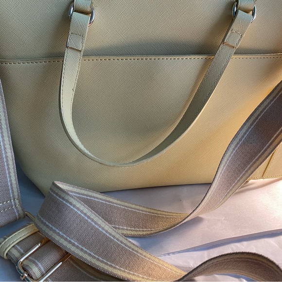 Anne Klein Butter Cream Yellow Purse w/shoulder strap - Picture 6 of 16